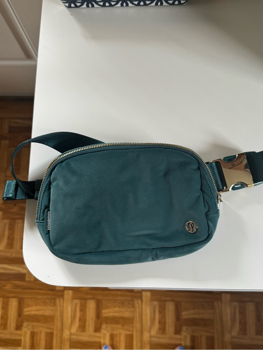 lululemon athletica teal green waist belt bag velour everywhere belt bag